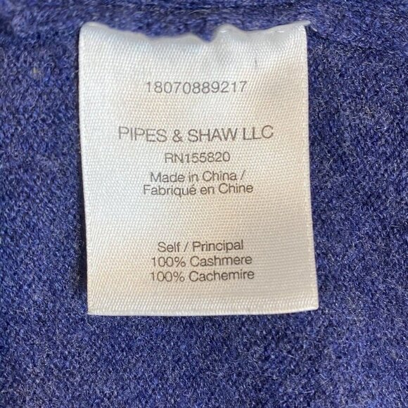 Veronica Beard CASHMERE Navy V Neck Folded Cuffs Soft Pullover Sweater Small - Picture 9 of 10